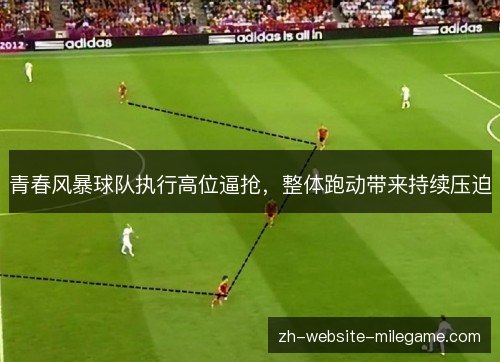 青春风暴球队执行高位逼抢，整体跑动带来持续压迫